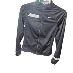 Nike Womens Black Dri-Fit Full-Zip Running Jacket Size S